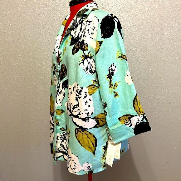 NEW jones New York women’s Linen floral one button light jacket size 1X - Picture 4 of 10